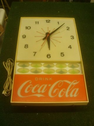 Vintage Rare Coca Cola Electric Wall Clock - See & Read All -
