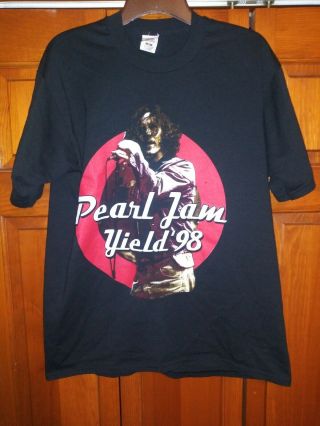 Extremely Rare Vintage Mens Xl 1998 Pearl Jam Yield Concert Tee Shirt