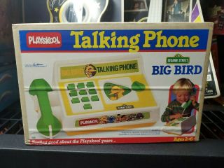 Vintage Sesame Street Big Bird Talking Phone Rare Playskool Misb Nos 1983
