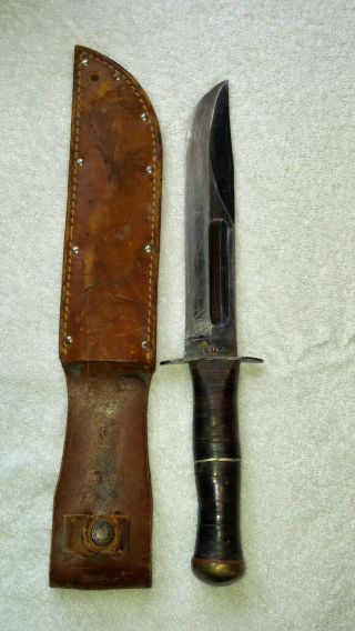 Rare Ww11 U.  S.  M.  C.  Robeson Shuredge Fighting Knife With Sheath