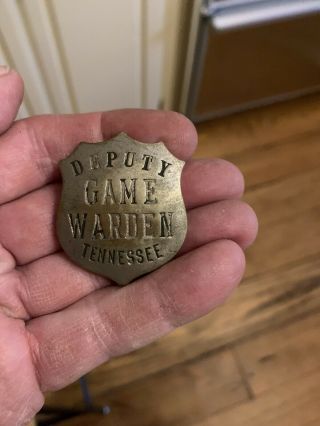 Rare Antique Vintage 1930s Or 40s Tennessee Deputy Game Warden Badge Wow