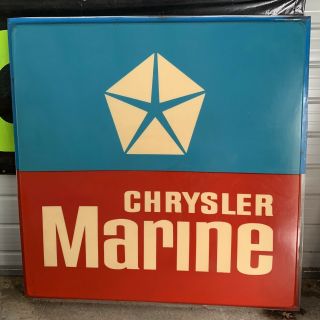 Huge Awesome Chrysler Marine Sign Face.  Rare.
