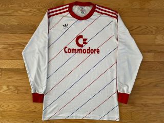 Vtg Rare Bayern Munich 1985 - 89 Adidas Away L/s Football Jersey Shirt Kit Size L