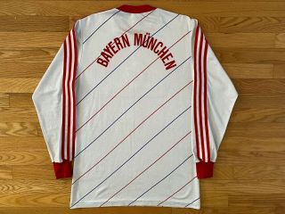 VTG RARE Bayern Munich 1985 - 89 Adidas AWAY L/S Football Jersey Shirt Kit Size L 2