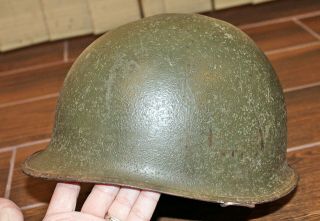 Orig.  Wwii / Ww2 U.  S.  Army M1 Helmet Rare Transitional Steel Front Seam Look