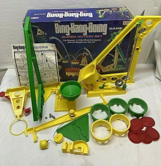 Rare Bing Bang Boing Vintage 1972 Ideal Game Action Set Ball Bounce W Box
