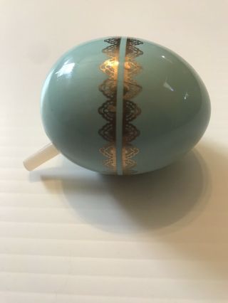 Nora Fleming Mini Egg With Lace Blue Green Gold Trim Easter Retired Rare