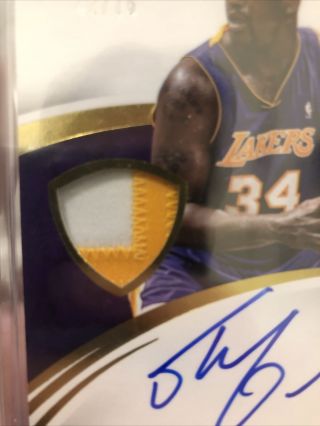 2015 Panini Immaculate Shaquille O ' Neal AUTO PATCH 42/75 Autograph Lakers RARE 5