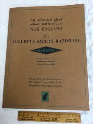Very Rare 1929 Era Gillette Safety Razor Advertising History Book