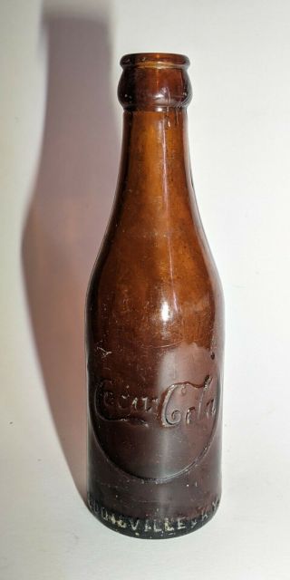 Very Rare Horse Shoe Arrow Amber Coca Cola Bottle 1900 - 1915
