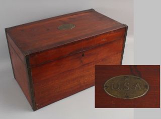 Rare Large Antique Civil War Usa Medical Dept.  Apothecary Pannier Medicine Chest