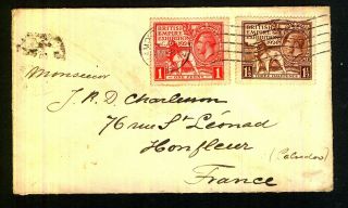 Rare Gb Kgv 1924 British Empire Exhibition Cover Posted To France Date 18/8/24