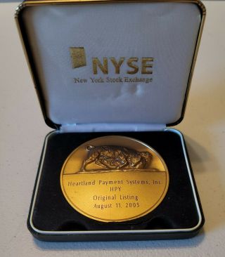 York Stock Exchange Coin Medal Heartland Payment Systems 2005 About 8oz Rare