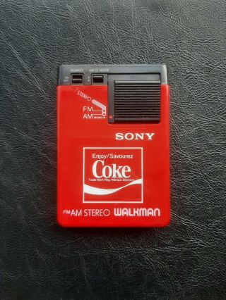 Rare 80s Coke Sony Walkman Srf - A1 Am Fm Stereo 1983 Canada Only