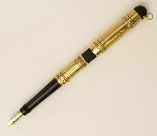 Very Rare Astoria 2f / Montblanc Safety Fountain Pen Gold Overlay (1920/ 1925)
