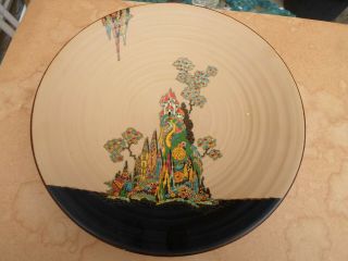 Rare Art Deco Crown Devon " Mattajade Fairy Castle " Charger / Wall Plate
