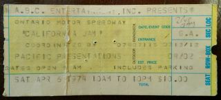 California Jam 1974 Deep Purple Black Sabbath Very Rare Concert Ticket
