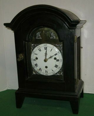 Rare Antique Austrian Petite Sonnerie Bracket Clock 2 Bell With Calendar