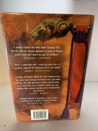 RARE: UK A Game Of Thrones Hardcover.  Very Good.  First Edition/First Printing 4 2