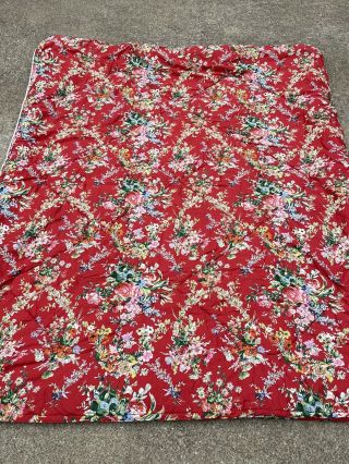 Rare Ralph Lauren Belle Harbor Red Twin Floral Comforter Flowers Bedspread