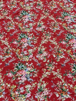 Rare RALPH LAUREN BELLE HARBOR Red TWIN FLoral COMFORTER Flowers Bedspread 3