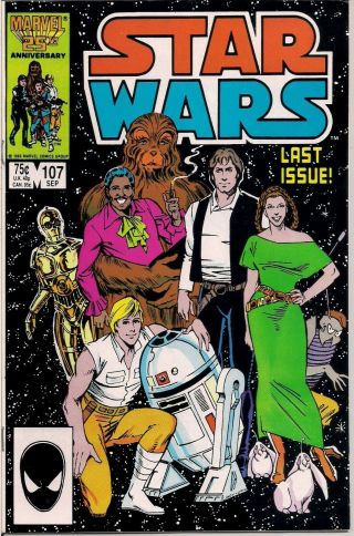Star Wars 107 Marvel 1977 Nm - 9.  2 Darth Vader Luke Skywalker Rare Final Issue