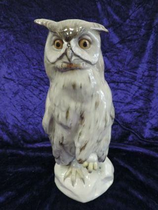 & Large Rare Antique Karl Ens Owl Figure Signed A Berger 12 " 1.  4kg