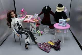 Barbie Doll Fashion Designer Accessories Bundle Ooak Vintage Sewing Machine Rare