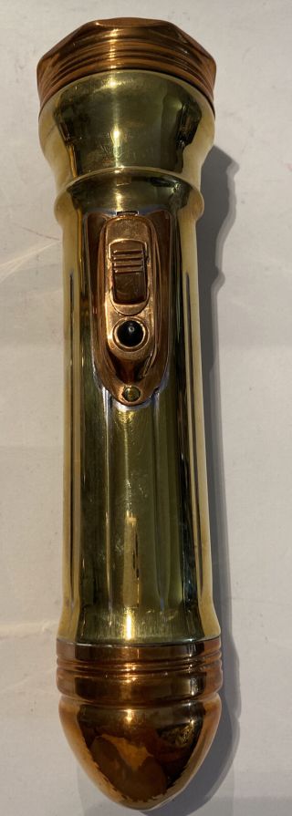 Vintage Bond Rare Brass & Copper Antique Flashlight Made In Usa