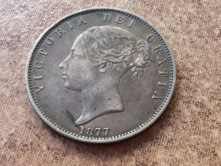 1877 British Half Crown In Extra Fine From 1877 Rare In This