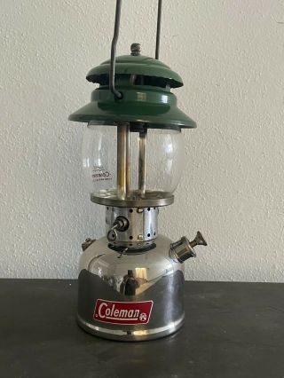 Vintage Coleman 242E Nickel Silver chrome Single Mantle Lantern rare export only 2