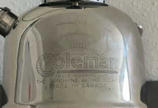 Vintage Coleman 242E Nickel Silver chrome Single Mantle Lantern rare export only 5