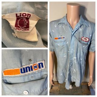 Vintage Union 76 Gas Station Attendant Lion Uniform Ray Employee Thrashed Rare