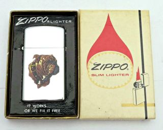 Vintage 1971 Zippo Lighter Mack Bulldog Town & Country & Unlit Rare