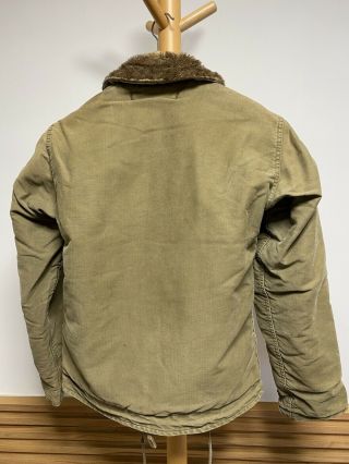 RARE PERFECT ALPACA LINER WWII USN N - 1 Deck Jacket 36 NXsx 79062 Khaki 3