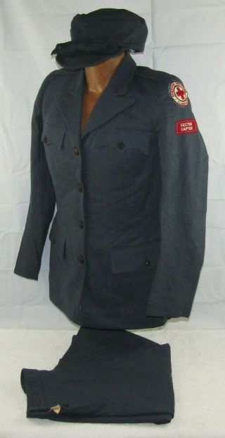 Rare Ww2 Ladies American Red Cross Clubmobile Section Captain Jacket/skirt/hat