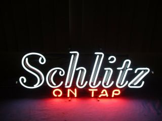 Vtg 1968 Schlitz beer on tap neon light up sign motion moving flashing VERY RARE 3