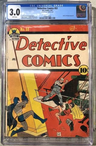 Detective Comics 53 1941 Early Golden Age Batman & Robin Rare White Pages