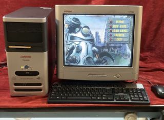 Vintage Compaq Desktop Windows 98 Complete System Rare With Monitor P4 2ghz Fast