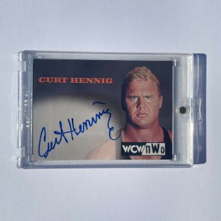 Rare Curt Hennig Mr.  Perfect Wcw Nwo Authentic Autograph Card Wwe Wwf 1998 1999