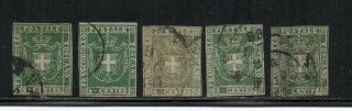 1860 Italy Tuscany Rare 5c Stamps Lot Cv $2460.  00 Very Scarce
