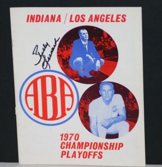 Rare 1969 - 70 Indiana Pacers Team Signed Championship Program,  Brown,  Leonard,
