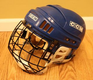 Vintage Ccm Ht2 Blue Hockey Helmet Rare Fits 7 - 7 5/8