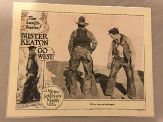 Buster Keaton Go West Vintage Lobby Card Lc Poster 11 " X14 " Poster Rare 1925