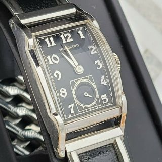 S1: Rare Black Dial 1952 Vintage Hamilton 19j Medford Gold Fill Mens Watch