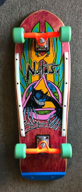 Wow - Extremely Rare Pink - Vintage Sma 1989 Og Natas Kaupas Evil Cat Skateboard
