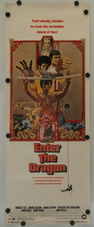 Enter The Dragon 1973 Rare Insert Movie Poster 14 " X 36 "