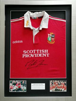 Martin Johnson Signed 1997 British Lions Shirt Framed - Very Rare - Aftal Rd