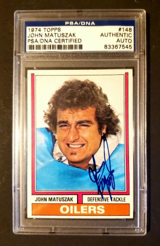 John Matuszak Signed 1974 Topps Rookie Card Rc Sloth Goonies Psa/dna Auto Rare