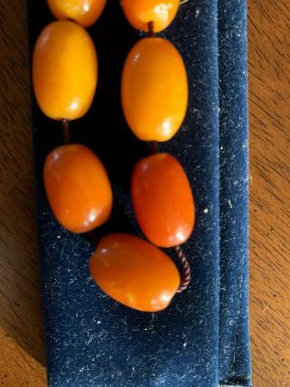 Antique Natural Butterscotch Baltic Honey Amber Prayer Beads 20g Rare